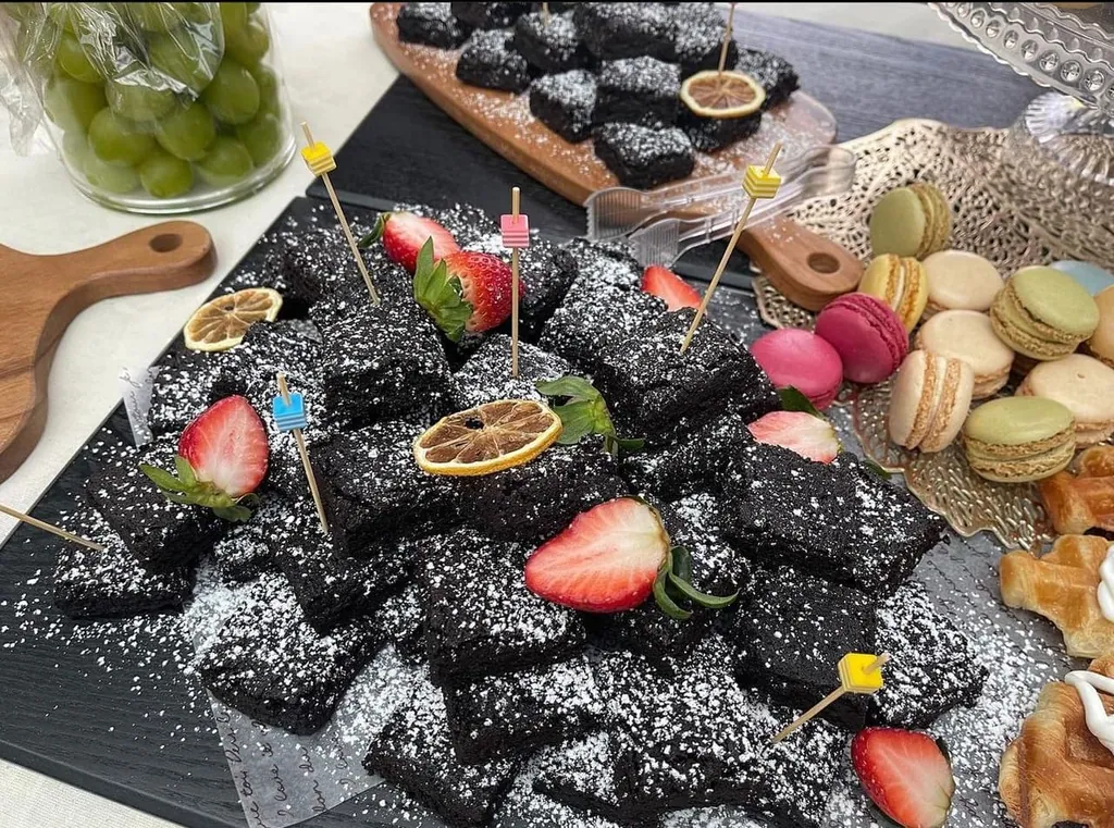 브라우니 마카롱 디저트